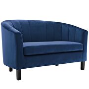 Channel tufted performance velvet loveseat in navy by Modway additional picture 5