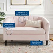 Channel tufted performance velvet loveseat in pink by Modway additional picture 9