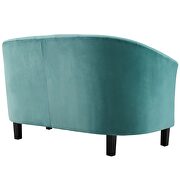 Channel tufted performance velvet loveseat in teal additional photo 2 of 4
