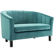 Channel tufted performance velvet loveseat in teal additional photo 4 of 4