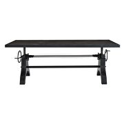 Crank height adjustable rectangle dining and conference table in black additional photo 5 of 11