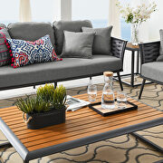 6 piece outdoor patio aluminum sectional sofa set in gray charcoal finish by Modway additional picture 2
