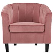 Channel tufted performance velvet armchair in dusty rose additional photo 3 of 4