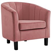 Channel tufted performance velvet armchair in dusty rose additional photo 4 of 4