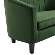 Channel tufted performance velvet armchair in emerald additional photo 3 of 6