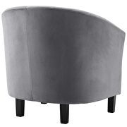 Channel tufted performance velvet armchair in gray additional photo 4 of 6
