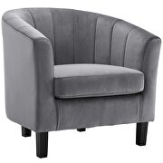 Channel tufted performance velvet armchair in gray by Modway additional picture 6
