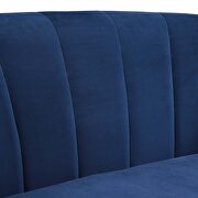 Channel tufted performance velvet armchair in navy additional photo 2 of 6