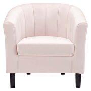 Channel tufted performance velvet armchair in pink additional photo 4 of 8
