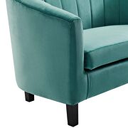 Channel tufted performance velvet armchair in teal additional photo 2 of 6