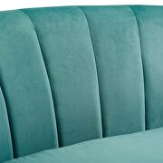 Channel tufted performance velvet armchair in teal additional photo 3 of 6