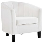 Channel tufted performance velvet armchair in white additional photo 4 of 4