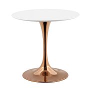 Round wood dining table in rose white by Modway additional picture 3