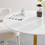 Round wood dining table in gold white by Modway additional picture 2