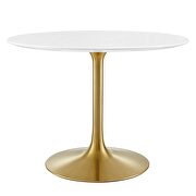 Round wood dining table in gold white by Modway additional picture 3