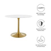 Round wood dining table in gold white by Modway additional picture 7