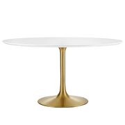 Round wood dining table in gold white by Modway additional picture 4