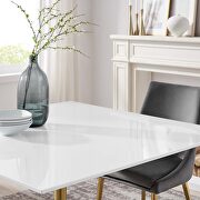 Square wood top dining table in gold white by Modway additional picture 2