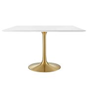 Square wood top dining table in gold white by Modway additional picture 3