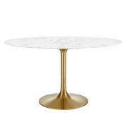 Oval artificial marble dining table in gold white by Modway additional picture 4