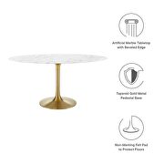 Oval artificial marble dining table in gold white by Modway additional picture 7