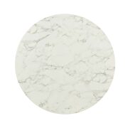 Round artificial marble dining table in rose white by Modway additional picture 2