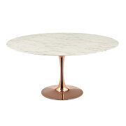 Oval artificial marble dining table in rose white by Modway additional picture 3