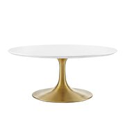 Wood coffee table in gold white by Modway additional picture 3