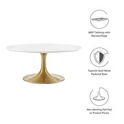 Wood coffee table in gold white by Modway additional picture 7