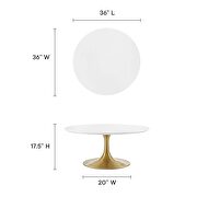 Wood coffee table in gold white by Modway additional picture 8