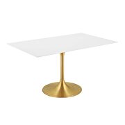 Rectangle wood dining table in gold white additional photo 3 of 3