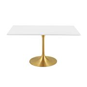Rectangle wood dining table in gold white additional photo 4 of 3