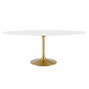 Oval artificial marble dining table in gold white by Modway additional picture 3