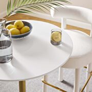 Wood top bar table in gold white by Modway additional picture 2