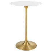 Wood top bar table in gold white by Modway additional picture 3