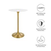 Wood top bar table in gold white by Modway additional picture 7