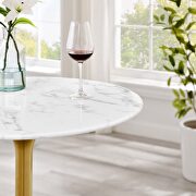 Artificial marble bar table in gold white by Modway additional picture 2