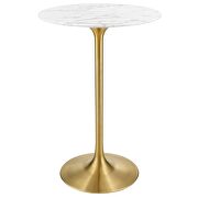 Artificial marble bar table in gold white by Modway additional picture 4