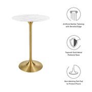 Artificial marble bar table in gold white by Modway additional picture 7