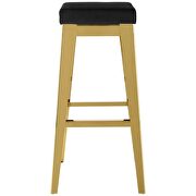 Gold stainless steel performance velvet bar stool in gold black by Modway additional picture 3