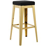 Gold stainless steel performance velvet bar stool in gold black by Modway additional picture 4
