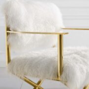 Pure white cashmere / gold legs & base director style chair by Modway additional picture 2