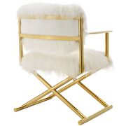 Pure white cashmere / gold legs & base director style chair by Modway additional picture 4