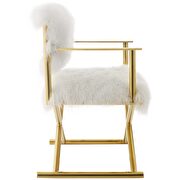 Pure white cashmere / gold legs & base director style chair by Modway additional picture 5