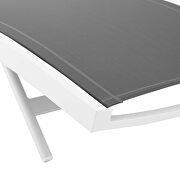 Outdoor patio mesh chaise lounge chair in white/ gray additional photo 2 of 6