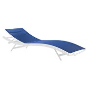 Outdoor patio mesh chaise lounge chair in white/ navy by Modway additional picture 5