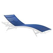 Outdoor patio mesh chaise lounge chair in white/ navy by Modway additional picture 6