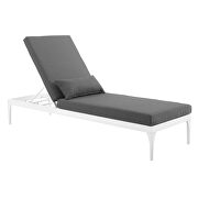 Cushion outdoor patio chaise lounge chair in white/ charcoal by Modway additional picture 2