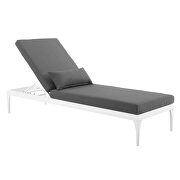 Cushion outdoor patio chaise lounge chair in white/ charcoal by Modway additional picture 5