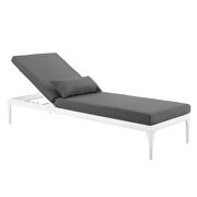 Cushion outdoor patio chaise lounge chair in white/ charcoal by Modway additional picture 6